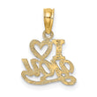 10K Polished and Textured I HEART YOU Charm