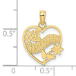 10K #1 MOTHER In Heart Frame Pendant
