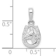 10k White Gold Horse Head in Horseshoe Pendant