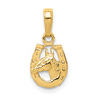 10k Horse Head in Horseshoe Pendant