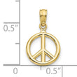 10K Polished Peace Symbol Pendant