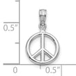 10K White Gold Polished Peace Symbol Pendant