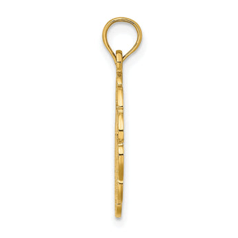 10K Cut-out Jumping Dolphins Pendant