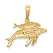 10K Mother and Baby Humpback Whale Pendant