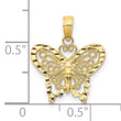 10K Diamond-cut Butterfly Pendant