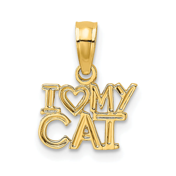10k I HEART MY CAT Charm