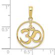 10K Cut-out Round Frame Yoga Om Symbol Pendant
