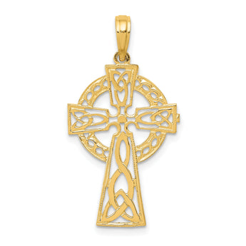 10K Polished Celtic Cross Pendant