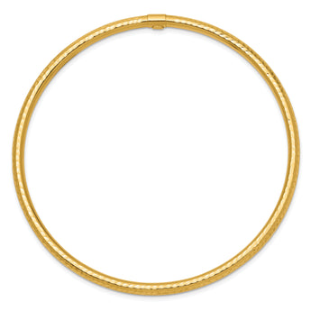 10k 3mm Diamond-cut Tube Slip-on Bangle