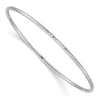 10k White Gold 2mm Diamond-cut Slip-on Bangle