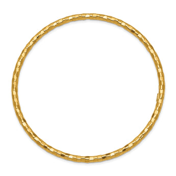 10k Polished Textured Slip-on Bangle Bracelet