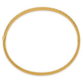 10k 3/16 Textured Hinged Bangle