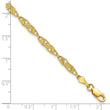 10k Solid Polished Open Back Flower & Leaf Bracelet