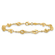 10k Polished and Lasered Spiral Link 7.25in Bracelet