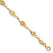 10k Polished and Lasered Spiral Link 7.25in Bracelet