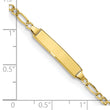 10k Semi-solid Figaro Link ID Bracelet