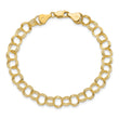 10k Solid Triple Link Charm Bracelet