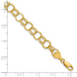 10k Solid Triple Link Charm Bracelet