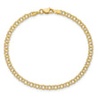 10k 3.5mm Solid Double Link Charm Bracelet