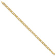 10k 7in 4.5mm Hollow Diamond-cut Double Link Charm Bracelet