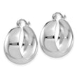 10k White Gold Polished 10.5mm Tapered Hoop Earrings - Birthstone Company