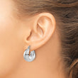 10k White Gold Polished 10.5mm Tapered Hoop Earrings - Birthstone Company