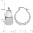 10k White Gold Polished 10.5mm Tapered Hoop Earrings - Birthstone Company