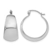 10k White Gold Polished 10.5mm Tapered Hoop Earrings - Birthstone Company