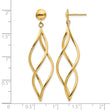 10k Curved Tube Dangle Earrings - Birthstone Company