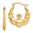 10K Gold Claddagh Hoop Earrings with Polished Finish for Women