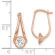 10K Rose Gold Polished CZ Hoop Earrings