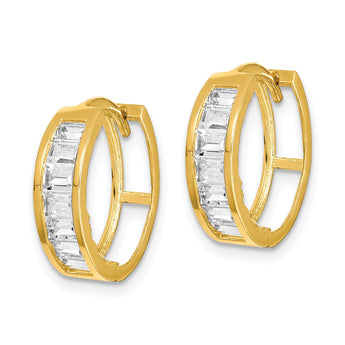 10K CZ Hinged Hoop Earrings - Birthstone Company