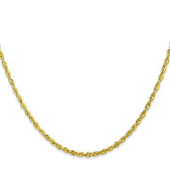 10K Yellow Gold Rope Necklace with Diamond-Cut Elegance and Lightweight Design - 22
