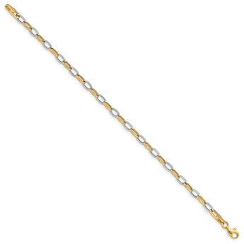 10k Two-tone Polished Open Link Bracelet