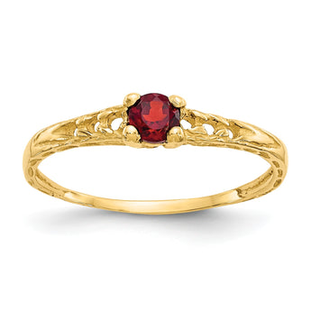 10k Madi K 3mm White Topaz Birthstone Baby Ring, Size 3 - Birthstone Company