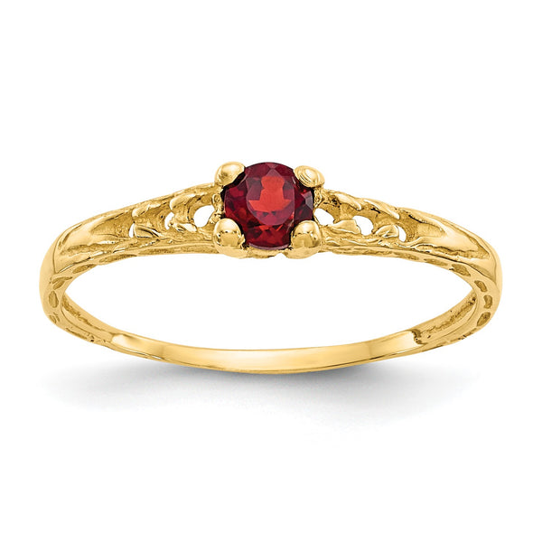 10k Madi K 3mm White Topaz Birthstone Baby Ring, Size 3 - Birthstone Company