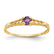 10k Madi K 3mm Amethyst Birthstone Baby Ring