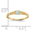 10k Madi K 3mm Aquamarine Birthstone Baby Ring