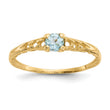 10k Madi K 3mm Aquamarine Birthstone Baby Ring