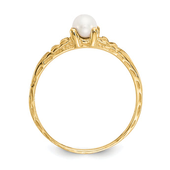 10k Madi K 3mm Fresh Water Cultured Pearl Birthstone Baby Ring