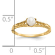 10k Madi K 3mm Fresh Water Cultured Pearl Birthstone Baby Ring