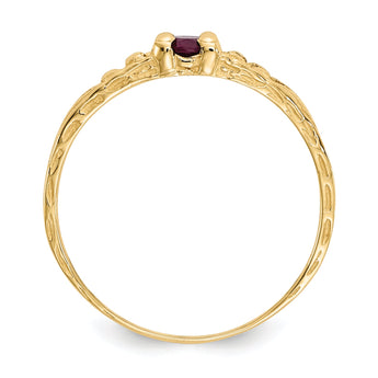 10k Madi K 3mm Ruby Birthstone Baby Ring