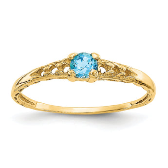 10k Madi K 3mm Blue Topaz Birthstone Baby Ring