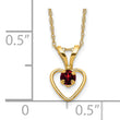 10k Madi K 3mm Garnet Heart Birthstone Necklace