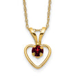 10k Madi K 3mm Garnet Heart Birthstone Necklace
