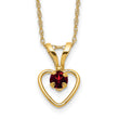 10k Madi K 3mm Garnet Heart Birthstone Necklace 15 in - Birthstone Company