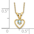 10k Madi K 3mm Aquamarine Heart Birthstone Necklace 15 in - Birthstone Company