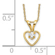 10k Madi K 3mm White Zircon Heart Birthstone Necklace