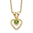 10k Madi K 3mm Peridot Heart Birthstone Necklace