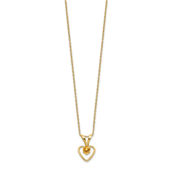 10k Madi K 3mm Citrine Heart Birthstone Necklace